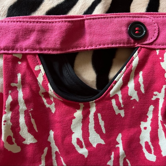 Volcom Pink/White Cotton Bucket Purse/Crossbody Bag from early 2000’s Y2K/Surf - Picture 4 of 14